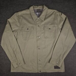 Y2K Oakley Men's Khaki Olive Shirt Jacket Flannel Lined Workwear Style Size XL